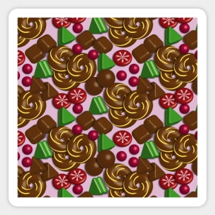 Chocolates And Sweets Pattern Art Sticker